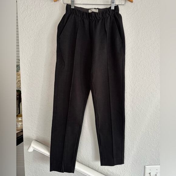 NEW Everlane Black Front Seam Pullon Black Pants XS High Rise Minimalist Staple - Picture 1 of 6